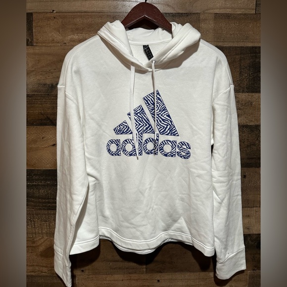 Adidas White Sweatshirt Hoodie Womens 1X - Picture 1 of 2